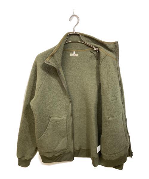 BURGUS PLUS（バーガスプラス）BURGUS PLUS (バーガスプラス) ウール ジップジャケット オリーブ サイズ:	SIZE Lの古着・服飾アイテム