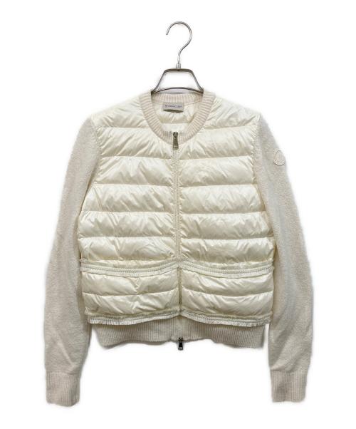 MONCLER（モンクレール）MONCLER (モンクレール) GARDIGAN TRICOT ニット切替しダウンジャケット ホワイト サイズ:XSの古着・服飾アイテム
