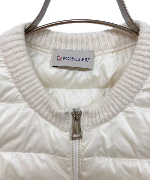 MONCLER（モンクレール）MONCLER (モンクレール) GARDIGAN TRICOT ニット切替しダウンジャケット ホワイト サイズ:XSの古着・服飾アイテム