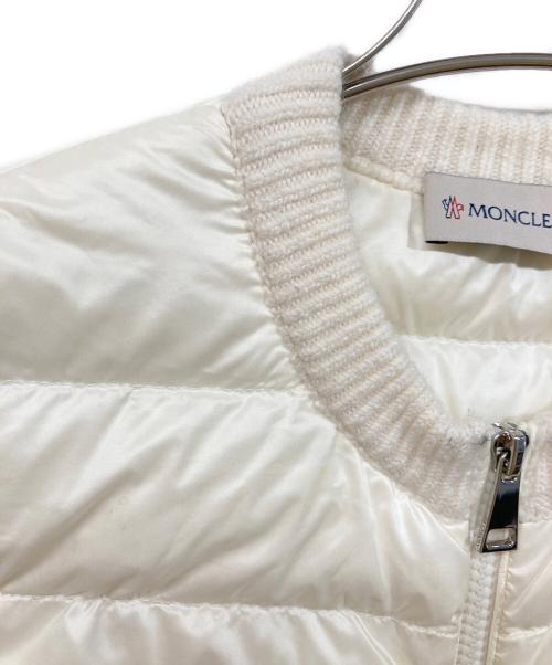 MONCLER（モンクレール）MONCLER (モンクレール) GARDIGAN TRICOT ニット切替しダウンジャケット ホワイト サイズ:XSの古着・服飾アイテム