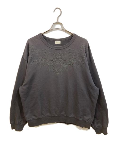 DRIES VAN NOTEN（ドリスヴァンノッテン）DRIES VAN NOTEN (ドリスヴァンノッテン) ボタニカル刺繍スウェット グレー サイズ:SIZE Mの古着・服飾アイテム
