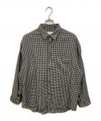 Graphpaperグラフペーパー）の古着「Marzotto Gingham Oversized Shirt」｜グレー