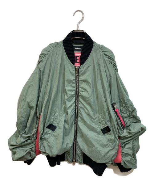 DIESEL（ディーゼル）DIESEL (ディーゼル) silence in noise ナイロンボンバージャケット カーキ サイズ:SIZE XSの古着・服飾アイテム