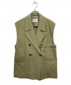 PUBLIC TOKYOパブリックトウキョウ）の古着「レザーコンビネーションオーバージレ」｜オリーブ