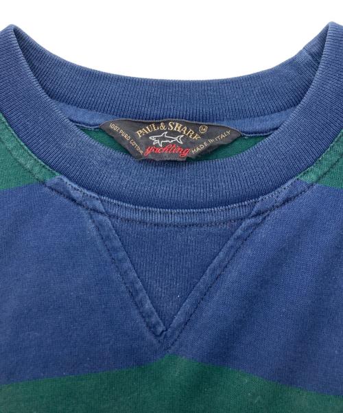 Paul&Shark（ポールアンドシャーク）Paul&Shark (ポールアンドシャーク) ポケットTシャツ グリーン×ネイビー サイズ:	SIZE Mの古着・服飾アイテム