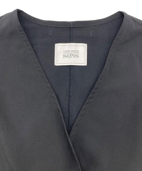 UNITED ARROWS & SONS（ユナイテッドアローズ アンド サンズ）UNITED ARROWS & SONS (ユナイテッドアローズ アンド サンズ) Vネックカーディガン ブラック サイズ:Sの古着・服飾アイテム