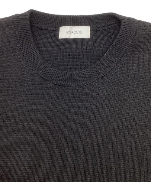 eN ROUTE（アンルート）EN ROUTE (アンルート) ウールミラノリブロングスリットクルーネックセーター ブラック サイズ:	SIZE 1の古着・服飾アイテム