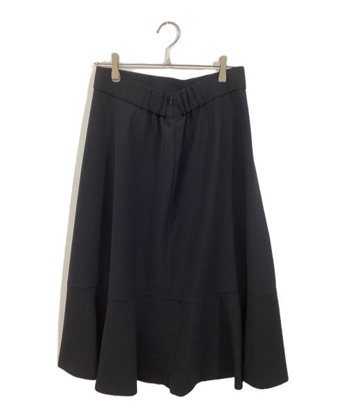 KUMIKYOKU（クミキョク）KUMIKYOKU (クミキョク) コンフォータブルドレープ フレアスカート ネイビー サイズ:	SIZE 5 (XL)の古着・服飾アイテム