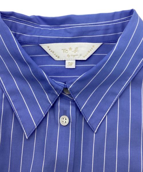 To b. by agnes b.（トゥービー バイ アニエスベー）To b. by agnes b. (トゥービー バイ アニエスベー) ストライプシャツワンピース スカイブルー サイズ:38の古着・服飾アイテム