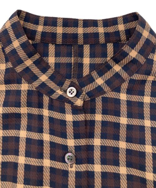 KUMIKYOKU（クミキョク）KUMIKYOKU (クミキョク) シアーツイルチェック ワンピース ブラウン サイズ:	SIZE 2の古着・服飾アイテム