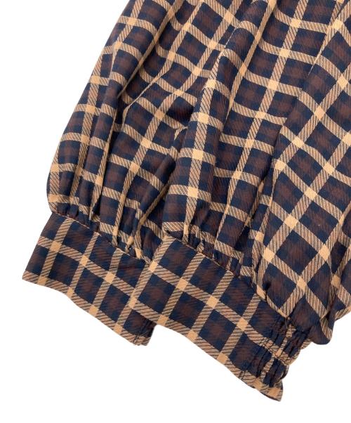 KUMIKYOKU（クミキョク）KUMIKYOKU (クミキョク) シアーツイルチェック ワンピース ブラウン サイズ:	SIZE 2の古着・服飾アイテム
