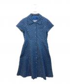 Maglie le cassettoマーリエ ル カセット）の古着「フラワー刺繍デニムワンピース」｜ブルー