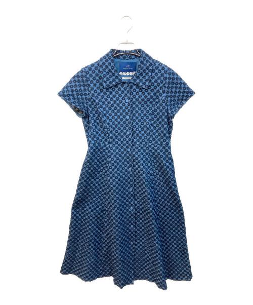 Maglie le cassetto（マーリエ ル カセット）Maglie le cassetto (マーリエ ル カセット) フラワー刺繍デニムワンピース ブルー サイズ:SIZE 11の古着・服飾アイテム