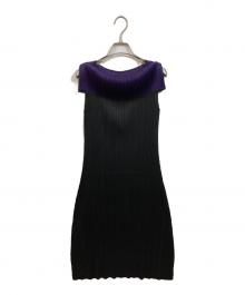 PLEATS PLEASE（プリーツプリーズ）の古着「プリーツノースリーブワンピース」｜パープル