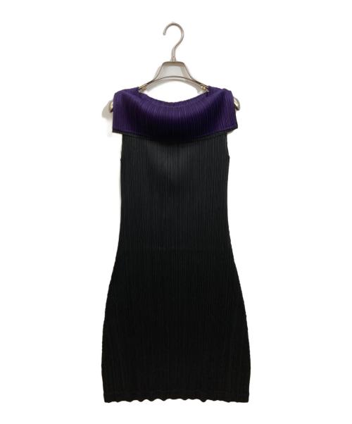 PLEATS PLEASE（プリーツプリーズ）PLEATS PLEASE (プリーツプリーズ) プリーツノースリーブワンピース パープル サイズ:SIZE 3の古着・服飾アイテム