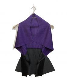 PLEATS PLEASE（プリーツプリーズ）の古着「変形プリーツロングカーディガン」｜ブラック