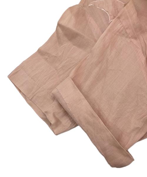 ISSEY MIYAKE（イッセイミヤケ）ISSEY MIYAKE (イッセイミヤケ) コットンリネンエンブロイダリーシャツ ピンク サイズ:SIZE 9の古着・服飾アイテム