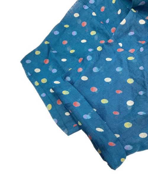 ISSEY MIYAKE（イッセイミヤケ）ISSEY MIYAKE (イッセイミヤケ) ドット柄リネンワンピース ネイビー サイズ:SIZE 9の古着・服飾アイテム