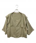 ISSEY MIYAKEイッセイミヤケ）の古着「セーラーカラーリネンブラウス」｜カーキ