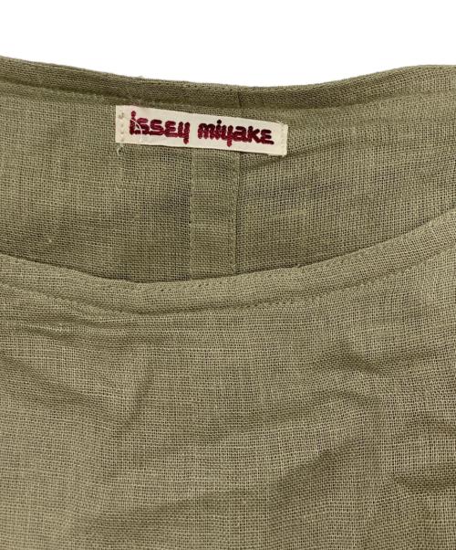 ISSEY MIYAKE（イッセイミヤケ）ISSEY MIYAKE (イッセイミヤケ) セーラーカラーリネンブラウス カーキ サイズ:9の古着・服飾アイテム