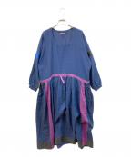 ISSEY MIYAKEイッセイミヤケ）の古着「チェックワンピース」｜ネイビー