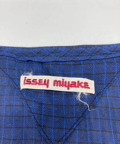 ISSEY MIYAKE（イッセイミヤケ）ISSEY MIYAKE (イッセイミヤケ) チェックワンピース ネイビー サイズ:サイズ表記なしの古着・服飾アイテム