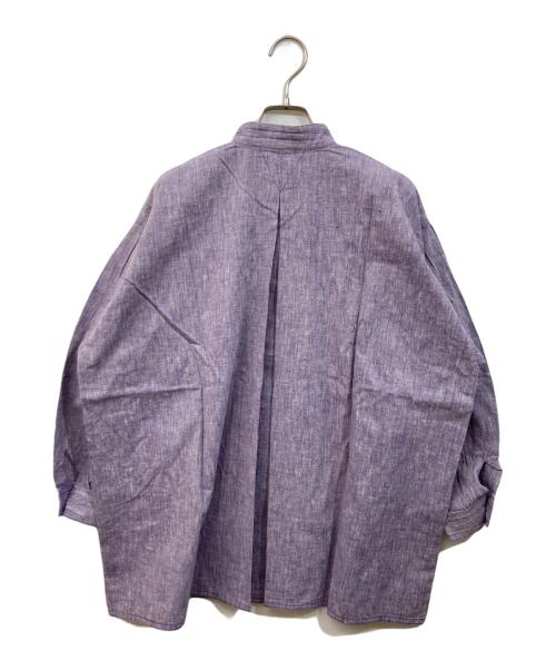 ISSEY SPORT（イッセイスポーツ）ISSEY SPORT (イッセイスポーツ) バンドカラーシャツ ラベンダー サイズ:9の古着・服飾アイテム