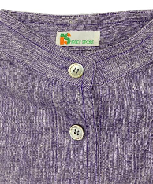 ISSEY SPORT（イッセイスポーツ）ISSEY SPORT (イッセイスポーツ) バンドカラーシャツ ラベンダー サイズ:9の古着・服飾アイテム