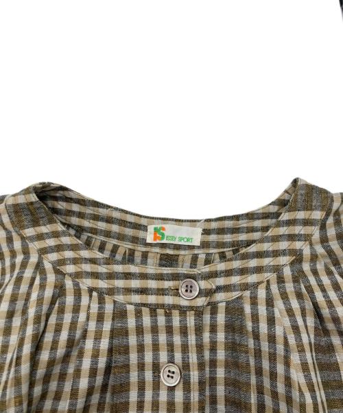 ISSEY SPORT（イッセイスポーツ）ISSEY SPORT (イッセイスポーツ) リネン混バンドカラーシャツブラウス ベージュ サイズ:9の古着・服飾アイテム