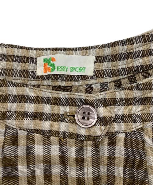 ISSEY SPORT（イッセイスポーツ）ISSEY SPORT (イッセイスポーツ) リネン混バンドカラーシャツブラウス ベージュ サイズ:9の古着・服飾アイテム