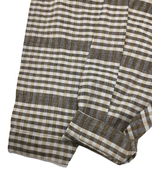 ISSEY SPORT（イッセイスポーツ）ISSEY SPORT (イッセイスポーツ) リネン混バンドカラーシャツブラウス ベージュ サイズ:9の古着・服飾アイテム