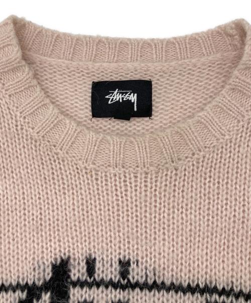 stussy（ステューシー）stussy (ステューシー) クルーネックニット ライトピンク サイズ:SIZE 8の古着・服飾アイテム