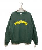 anythigエニシング）の古着「CLASSIC LOGO CREW NECK SWEAT」｜グリーン