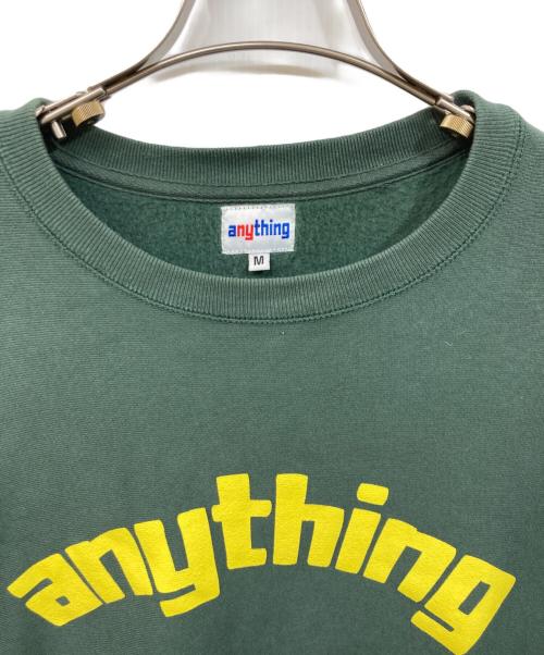 anythig（エニシング）anythig (エニシング) CLASSIC LOGO CREW NECK SWEAT グリーン サイズ:	SIZE Mの古着・服飾アイテム