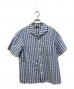 DAPPER'Sダッパーズ）の古着「パジャマストライプ半袖シャツ」｜ブルー