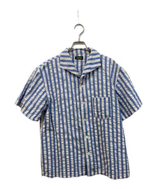 DAPPER'S（ダッパーズ）DAPPER'S (ダッパーズ) パジャマストライプ半袖シャツ ブルー サイズ:	SIZE 44の古着・服飾アイテム