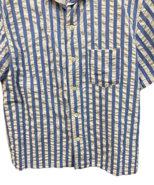DAPPER'S（ダッパーズ）DAPPER'S (ダッパーズ) パジャマストライプ半袖シャツ ブルー サイズ:	SIZE 44の古着・服飾アイテム