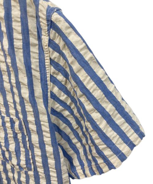 DAPPER'S（ダッパーズ）DAPPER'S (ダッパーズ) パジャマストライプ半袖シャツ ブルー サイズ:	SIZE 44の古着・服飾アイテム