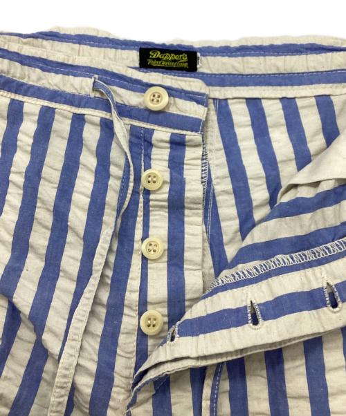 DAPPER'S（ダッパーズ）DAPPER'S (ダッパーズ) ストライプハーフパンツ スカイブルー サイズ:36の古着・服飾アイテム
