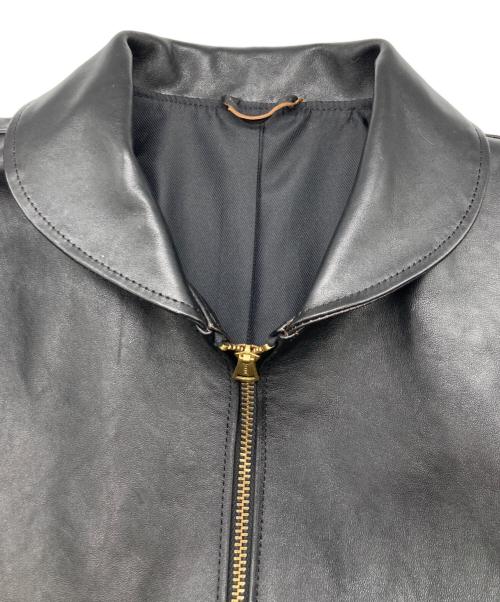 DAPPER'S（ダッパーズ）DAPPER'S (ダッパーズ) 30’s Style Cossack Leather Sports Jacket ブラック サイズ:SIZE 42の古着・服飾アイテム