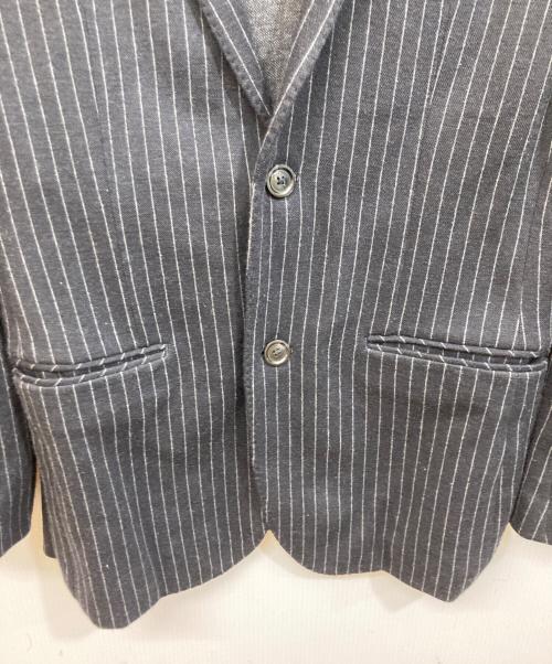 BURBERRY BLACK LABEL（バーバリーブラックレーベル）BURBERRY BLACK LABEL (バーバリーブラックレーベル) ウールストライプテーラードジャケット ブラック サイズ:	SIZE Mの古着・服飾アイテム