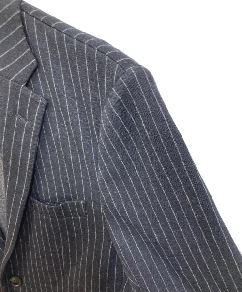 BURBERRY BLACK LABEL（バーバリーブラックレーベル）BURBERRY BLACK LABEL (バーバリーブラックレーベル) ウールストライプテーラードジャケット ブラック サイズ:	SIZE Mの古着・服飾アイテム