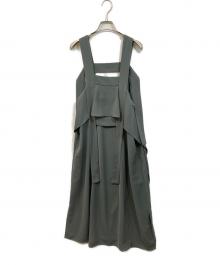 ENFOLD（エンフォルド）の古着「FLARE SLIT JUMPER-SKIRT」｜グレー