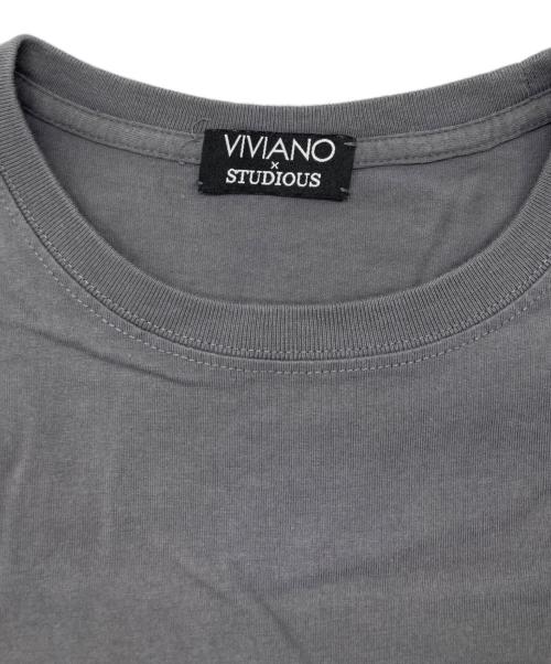 VIVIANO（ヴィヴィアーノ）VIVIANO (ヴィヴィアーノ) STUDIOUS (ステュディオス) 別注Tulle Layered T-shirt グレー サイズ:SIZE Freeの古着・服飾アイテム