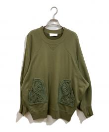 Mame Kurogouchi（マメクロゴウチ）の古着「Cording Embroidered Oversized Sweatshirt」｜カーキ