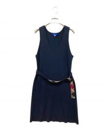 BLUE LABEL CRESTBRIDGE（ブルーレーベルクレストブリッジ）の古着「ノースリーブワンピース」｜ネイビー