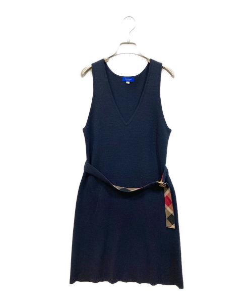 BLUE LABEL CRESTBRIDGE（ブルーレーベルクレストブリッジ）BLUE LABEL CRESTBRIDGE (ブルーレーベルクレストブリッジ) ノースリーブワンピース ネイビー サイズ:36の古着・服飾アイテム