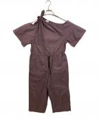 IENAイエナ）の古着「タイプライターワンショルダーオールインワン」｜ブラウン