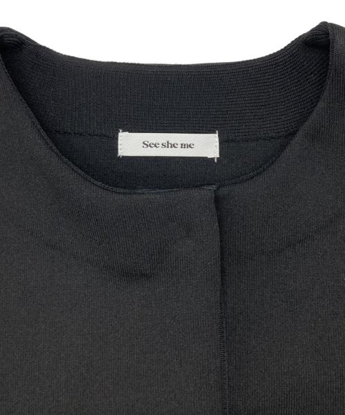 See she me（シーシーミー）See she me (シーシーミー) ニットブルゾン ブラック サイズ:SIZE Freeの古着・服飾アイテム