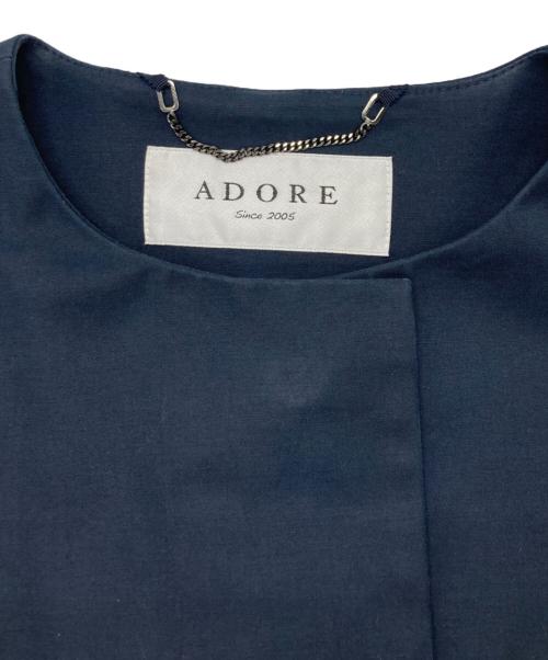 ADORE（アドーア）ADORE (アドーア) クルーネックコート ブラック サイズ:	SIZE 38の古着・服飾アイテム